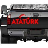 Sticker Usta Atatürk Ay Yıldız Sticker Araba Oto Motosiklet Karavan Sticker Etiket 00622 - 80x28 Cm - Kırmızı
