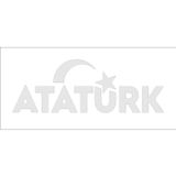Sticker Usta Atatürk Ay Yıldız Türk Bayrağı Sticker 00884 Beyaz 25 x 9 cm
