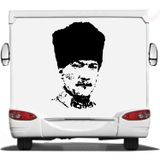 Sticker Usta Atatürk Büyük Türk Mustafa Kemal Atatürk Sticker 00276 Siyah 30x18 Cm 55 x 33 cm stickerusta5c1095f4-e6f-55x33