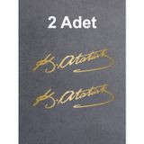 Sticker Usta Atatürk Imza Sticker - (2 Adet Mustafa Kemal Atatürk Imza 00016 Altın 60x18 Cm 40 x 12 cm StickerDizayn004ca5d9-aef-40x12