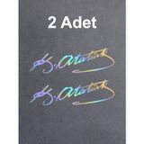 Sticker Usta Atatürk Imza Sticker - (2 Adet Mustafa Kemal Atatürk Imza 00016 Çok Renkli 12x4 Cm 60 x 20 cm StickerDizayn4aa55d50-596-60x20