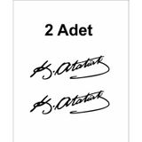 Sticker Usta Atatürk Imza Sticker - (2 Adet Mustafa Kemal Atatürk Imza 00016 Siyah 50x15 Cm 45 x 14 cm StickerDizayn2bac6bdd-550-45x14