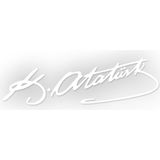 Sticker Usta Atatürk İmza Sticker 40 x 12 cm - Beyaz