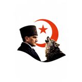 Sticker Usta Atatürk Mustafa Kemal Atatürk Börü 03015 Renkli 12x11 Cm 120 x 110 cm stickerustafe1f652f-22a-120x110