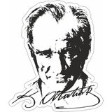 Sticker Usta Atatürk - Mustafa Kemal Atatürk Sticker - Araba - Oto - Motosiklet Sticker 00017 - 12x10 Cm - Renkli