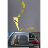 Sticker Usta Atatürk Mustafa Kemal ve Imza Sticker Araba Oto Motosiklet Karavan Sticker Etiket 00627 - Altın - 20x15 Cm
