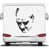 Sticker Usta Atatürk Silüeti Gazi Mustafa Kemal Atatürk Sticker Etiket 00620 - 60x46 Cm - Siyah