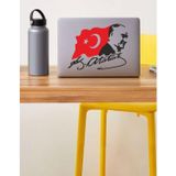 Sticker Usta Atatürk Sticker Mustafa Kemal Atatürk Gazi Başbuğ ve Türk Bayrağı 00388 Siyah 50x38 Cm 150 x 114 cm