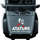 Sticker Usta Atatürk ve Ay Yıldız Sticker, Atatürk Yazısı, 00621 Beyaz 80x62 Cm