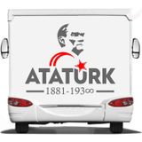 Sticker Usta Atatürk ve Ay Yıldız Sticker, Atatürk Yazısı, 00621 Gri 60x47 Cm 30 x 24 cm StickerDizayn8d5c424c-b4e-30x24