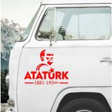 Sticker Usta Atatürk ve Ay Yıldız Sticker, Atatürk Yazısı, 00621 Kırmızı 15x11 Cm