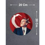 Sticker Usta Atatürk ve Türk Bayrağı, Gazi Mustafa Kemal Atatürk, 00629 Renkli 20x20 Cm 45 x 45 cmDizayn7fe5b04d-18f-45x45