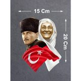 Sticker Usta Atatürk ve Zübeyde Hanım Sticker, 00624 Renkli 20x15 Cm 100 x 75 cm StickerDizaynb3ec42a7-5d6-100x75