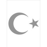 Sticker Usta Ay Yıldız Sticker 00323 Gri 10x7 Cm 150 x 105 cm