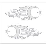 Sticker Usta Ay Yıldız Türk Bayrağı 2 Adet Sticker 00929 Beyaz 20 x 8 cm