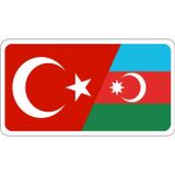 Sticker Usta, Azerbaycan Türkiye Bayrak Sticker Kırmızı 100 x 55 cm 180862011-100x55