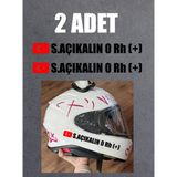 Sticker Usta Bayraklı Ad Soyad Kan Grubu Sticker (2 Adet ) - Motosiklet Araba Oto Cam Sticker - 00315 - Siyah - 15X2 CM