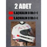 Sticker Usta Bayraklı Kan Grubu (2 Adet - Motosiklet Araba Oto Cam - 00315 Siyah 25x3 CM 60 x 7 cmustaa40d175b-b06-60x7