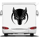 Sticker Usta Börü Sticker - Gökbörü Kurt Hilal Sticker - Araba Oto Cam Motosiklet Karavan Sticker - 00238 - Siyah - 30x28 Cm