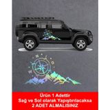 Sticker Usta Dağ ve Pusula 4x4 Offroad Kamp Sticker Araba Oto Motosiklet Karavan Etiket 02171 Hologram 80x44 Cm