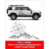 Sticker Usta Dağ ve Pusula Sticker - 02171 Gri 25x13 Cm 120 x 62 cm StickerDizaynae15a8cb-c39-120x62