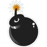 Sticker Usta El Bombası Sticker 00223 Renkli 12 x 18 cm