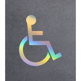 Sticker Usta Engelli İşareti 2 Adet Hologram Janjanlı Çok Renkli Sticker - Araba Oto Motosiklet Cam Sticker - 00094 - 12x10 Cm