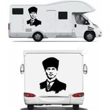 Sticker Usta Gazi Mustafa Kemal Büyük Türk 00008 Siyah 100x75 Cm 40 x 30 cm StickerDizaynfff03469-389-40x30