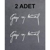 Sticker Usta Gazi Mustafa Kemal Imza - Atatürk Imza Beyaz 20x8 Cm 30 x 12 cmusta27243eba-92e-30x12