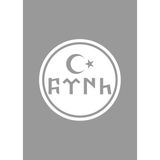 Sticker Usta Göktürkçe Türk Göktürk Yazı Türk Bayrağı Sticker Araba Oto Motosiklet Karavan Sticker 00210 - Beyaz - 10x10 Cm