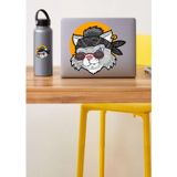 Sticker Usta Gözlüklü Kedi Sticker 00247 Renkli 20x19 Cm