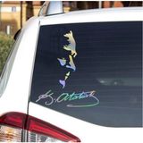 Sticker Usta Hologramlı Janjanlı Atatürk Silüet ve Imza Sticker 02525 - 40x33 Cm - Çok Renkli