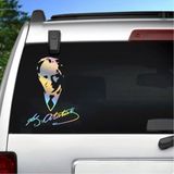 Sticker Usta Hologramlı Janjanlı Atatürk ve Imza Sticker - Araba Oto Motosiklet Sticker 02527 - 25x19 Cm - Çok Renkli