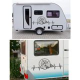 Sticker Usta Kalp Ritimli Dağlı Pusula Sticker Araba Oto Karavan 02150 Gri 100x41 Cm