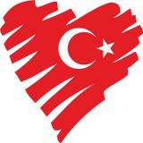 Sticker Usta Kalp Şeklinde Türk Bayrağı Türk Bayrağı Sticker Renkli 10 x 10 cm