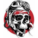 Sticker Usta Kamikaze Japon Pilot 00538 - 80x65 Cm - Renkli