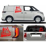 Sticker Usta Kamp Çadır Dağ Orman 4x4 Offroad Adventure Sticker Araba Oto Karavan Etiket 02167 - 15x14 Cm - Kırmızı