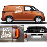 Sticker Usta Kamp Çadır Dağ Orman 4x4 Offroad Adventure Sticker Araba Oto Karavan Etiket 02167 - 20x19 Cm - Beyaz