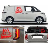 Sticker Usta Kamp Çadır Dağ Orman 4x4 Offroad Adventure Sticker Araba Oto Karavan Etiket 02167 - 25x24 Cm - Kırmızı