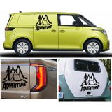 Sticker Usta Kamp Çadır Dağ Orman 4x4 Offroad Adventure Sticker Araba Oto Karavan Etiket 02167 - 30x28 Cm - Siyah