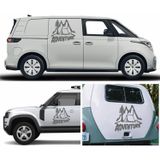 Sticker Usta Kamp Çadır Dağ Orman 4x4 Offroad Adventure Sticker Araba Oto Karavan Etiket 02167 - 60x57 Cm - Gri