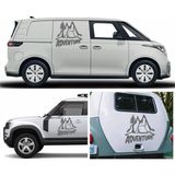 Sticker Usta Kamp Çadır Dağ Orman 4x4 Offroad Adventure Sticker Araba Oto Karavan Etiket 02167 - 80x75 Cm - Gri
