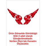 Sticker Usta Kanatlı Türk Bayrağı Sticker 00002 - 10x10 Cm - Renkli
