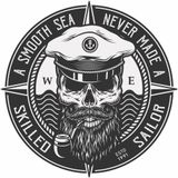 Sticker Usta Kaptan Deniz Amiral Kurukafa Gemi Bot Kayık Sticker 01765 Renkli 50x50 Cm 30 x 30 cm