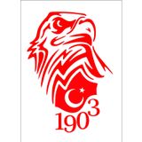 Sticker Usta Kara Kartal Beşiktaş 1903 Sticker 00966 Kırmızı 60 x 43 cm