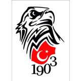 Sticker Usta Kara Kartal Beşiktaş 1903 Sticker 00966 Siyah 60 x 43 cm