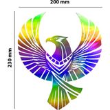 Sticker Usta Kartal Hologram – Işık Vurunca Renk Değiştirir – Modifiye Dekarasyon Araç,kask, Cam Uyumlu,düz ve Prüzsüz Yüzeyler Çok Renkli 104 x 120 cm