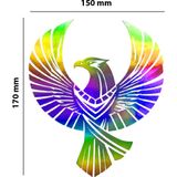 Sticker Usta Kartal Hologram – Işık Vurunca Renk Değiştirir – Modifiye Dekarasyon Araç,kask, Cam Uyumlu,düz ve Prüzsüz Yüzeyler Çok Renkli 132 x 150 cm