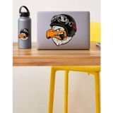 Sticker Usta Kartal Pilot Motorcu Chopper Kask Araba Oto Motosiklet Karavan Sticker 00088 - 80x76 Cm - Renkli