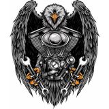 Sticker Usta Kartal V Motor Beşiktaş Harley Sticker 00369 Renkli 40x33 Cm